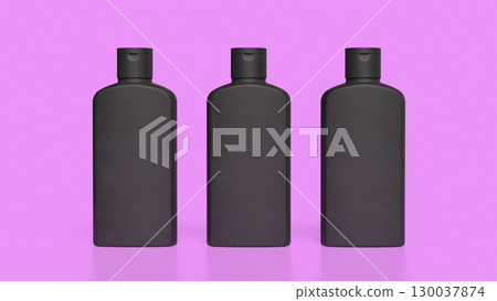 The Black shampoo bottle for Beauty product concept 3d Rendering. The Black shampoo bottle for Beauty product concept 3d Rendering. 130037874