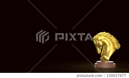 The Gold Horse chess for Business concept 3d Rendering. The Gold Horse chess for Business concept 3d Rendering. 130037877