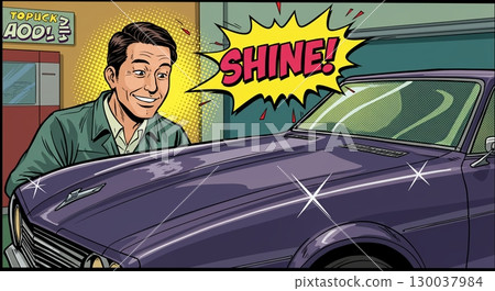 奇妙的冒險！普普藝術汽車插畫 130037984