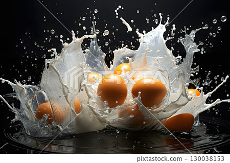 chicken eggs flying in different directions. abstract creativity. chicken eggs flying in different directions. abstract creativity. 130038153