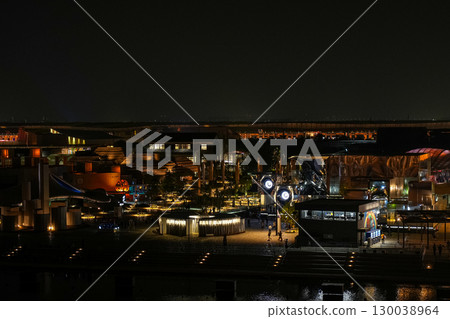 [大阪世博會2025] 大屋頂環和展館的夜景[點燈] 130038964
