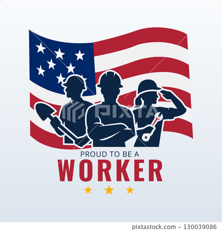 proud workers labor day celebration design 130039086
