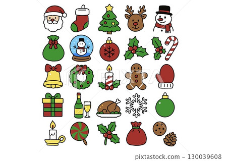 Cute Christmas illustration material 130039608