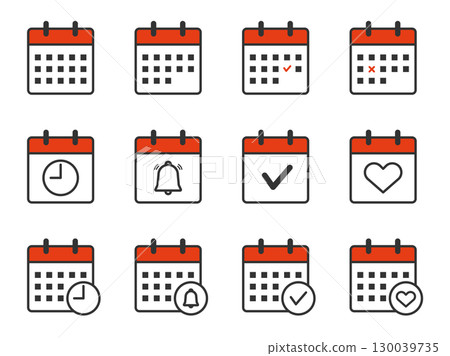 Calendar illustrations that can be used for schedule management and schedules 130039735