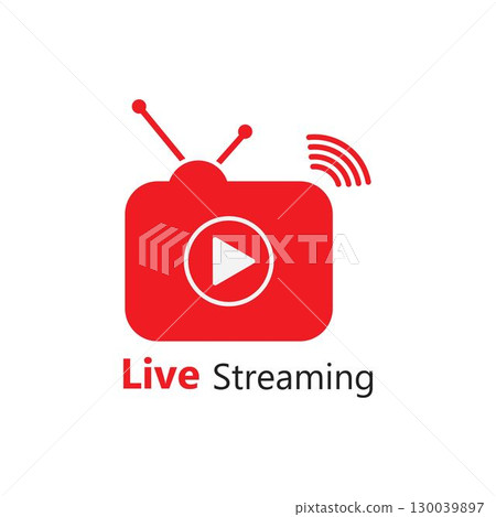 Live streaming play logo icon vector 130039897