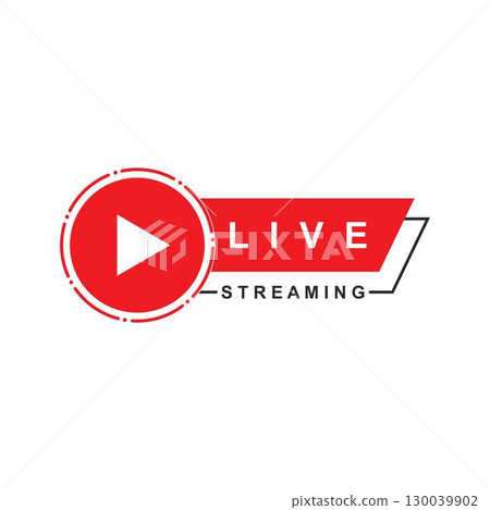 Live streaming play logo icon vector Live streaming play logo icon vector 130039902