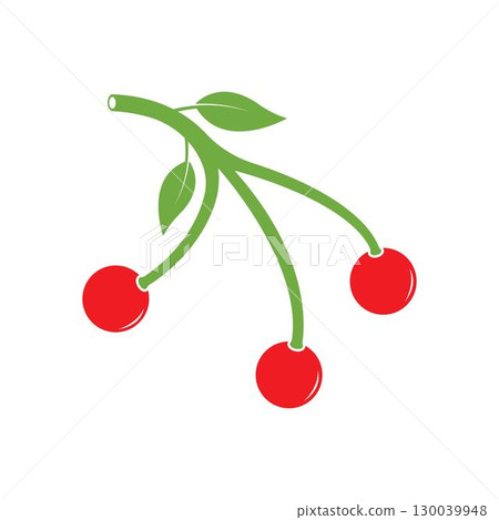 Cherry logo vector icon illustration Cherry logo vector icon illustration 130039948