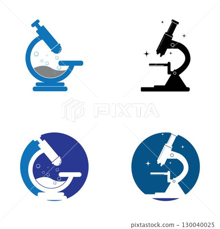 Microscope logo vector icon design 130040025