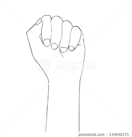 握緊拳頭的簡單插圖 握緊拳頭的簡單插圖 130040255