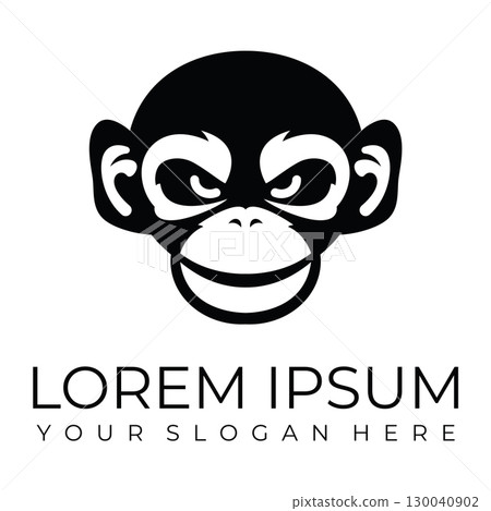 Creative design of elegant monkey head logo 130040902