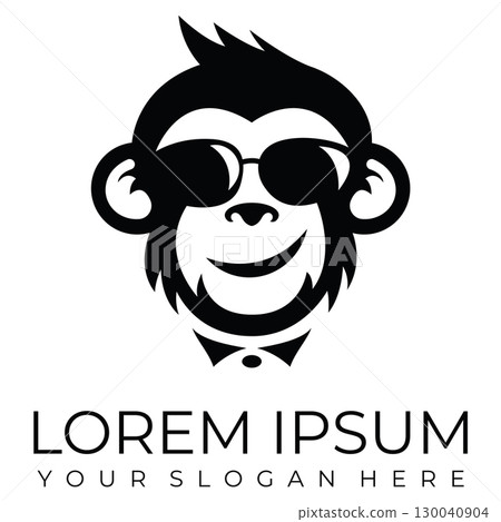 Creative design of elegant monkey head logo Creative design of elegant monkey head logo 130040904