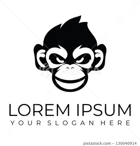 Creative design of elegant monkey head logo 130040914