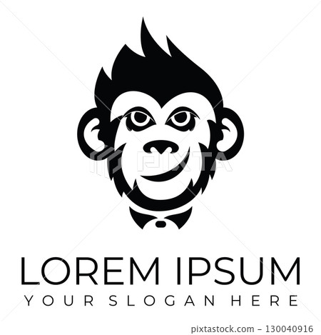 Creative design of elegant monkey head logo 130040916