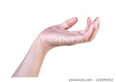hand on isolated background clipping path 130040932