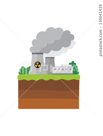 Nuclear power plant in flat vector illustration Nuclear power plant in flat vector illustration 130041439