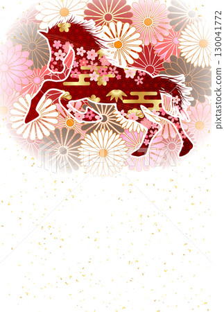 Horse New Year's card zodiac background 130041772
