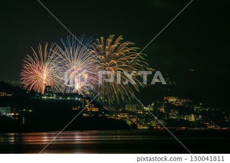 Atami Fireworks Festival seen from the coast of Ajiro Onsen 130041811
