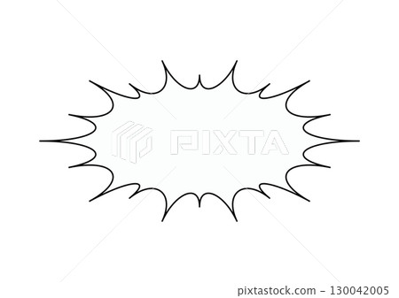 A simple horizontal round speech bubble with jagged edges A simple horizontal round speech bubble with jagged edges 130042005