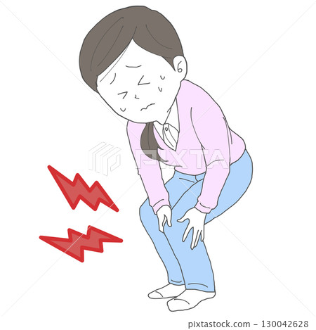 Woman with a painful knee 2 130042628
