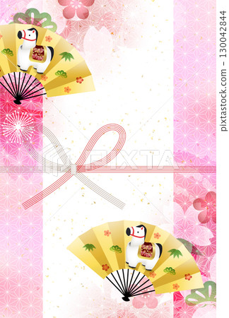 Horse New Year's card zodiac background 130042844