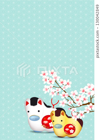 馬年賀卡十二生肖背景 130042849