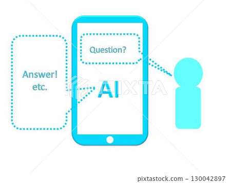 Illustration of a person talking on a smartphone 130042897