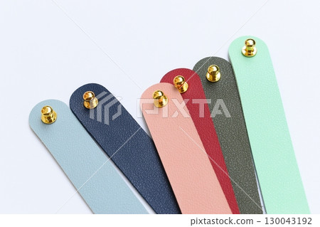 pastel colorful leather strap isolated on white background 130043192