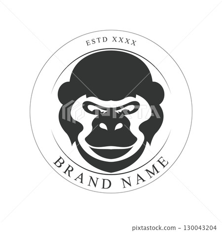 Creative design of elegant monkey head logo 130043204