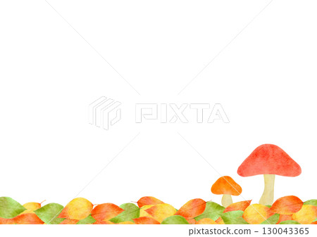 彩色水彩蘑菇框架圖 彩色水彩蘑菇框架圖 130043365