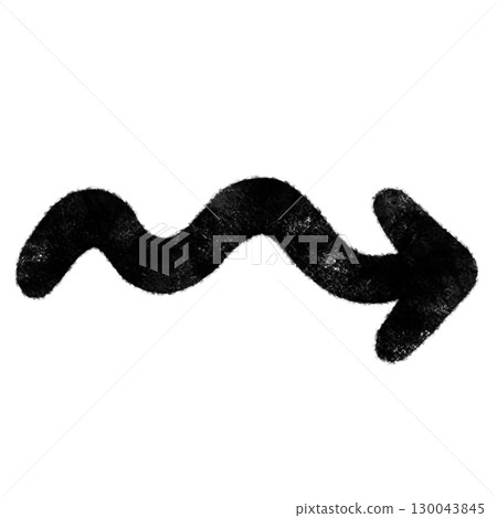 A simple stamp-style black wavy arrow illustration 130043845