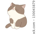 Cat sitting with eyes closed 130043879