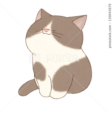 Cat sitting with eyes closed 130043879