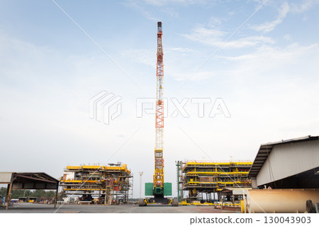 Oil rig construction for exploration and drilling crude oil. Oil rig construction for exploration and drilling crude oil. 130043903