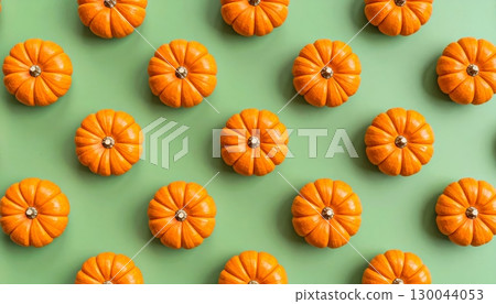 Pumpkin Pattern on Green Background Pumpkin Pattern on Green Background 130044053