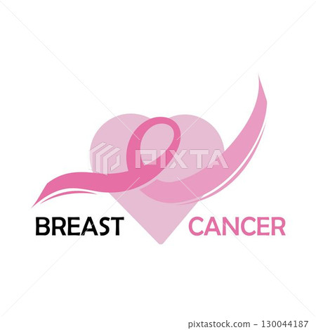 Breast cancer awareness,ribbon logo vector 130044187