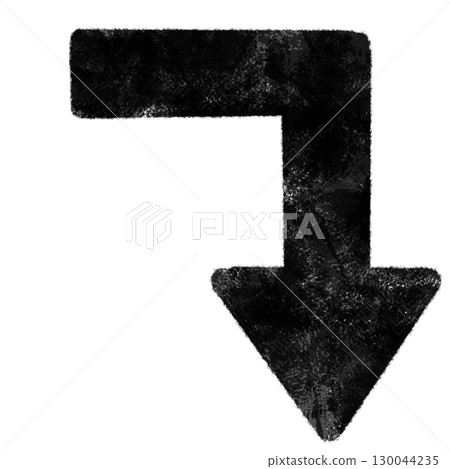 A simple stamp-style black curved arrow illustration 130044235