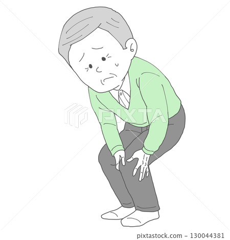 膝蓋不適的老人 130044381