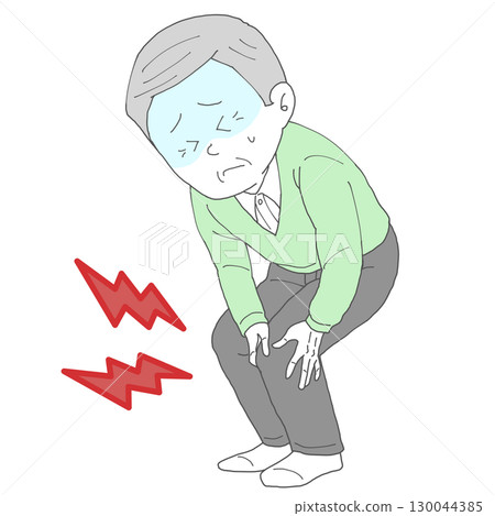 膝蓋疼痛的老人2臉色蒼白 130044385