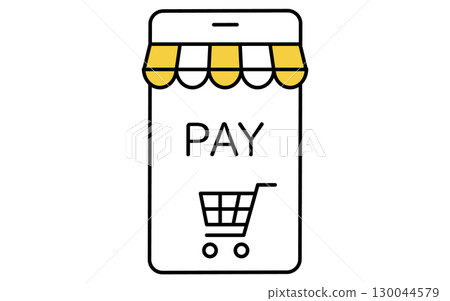 網上商店和購物車金融科技圖標 130044579