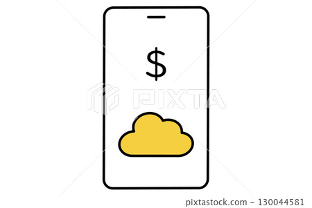 Fintech icon for cloud-based payment services 130044581