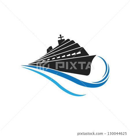cruise ship Logo Template vector icon 130044625
