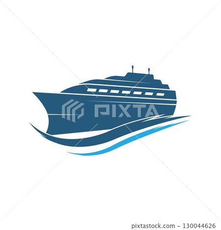 cruise ship Logo Template vector icon 130044626