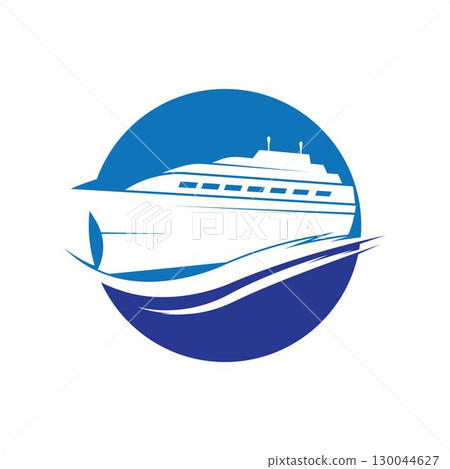 cruise ship Logo Template vector icon 130044627