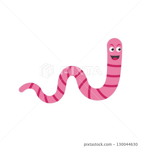 Earthworm cartoon character logo vector 130044630
