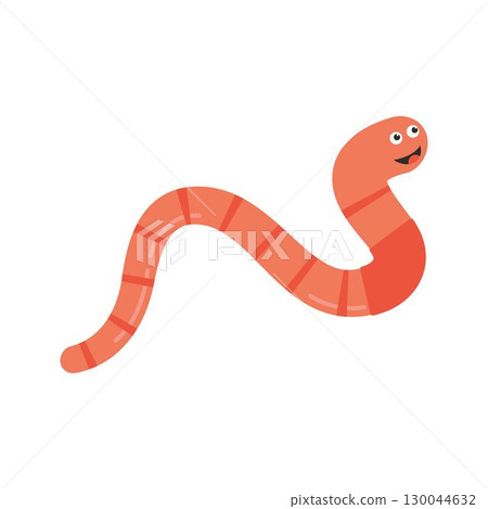 Earthworm cartoon character logo vector 130044632
