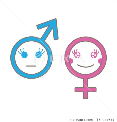 Gender symbol. Female and male icon vector template Gender symbol. Female and male icon vector template 130044635