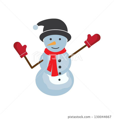 Snowman illustration vector flat design 130044667