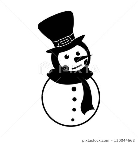 Snowman illustration vector flat design 130044668