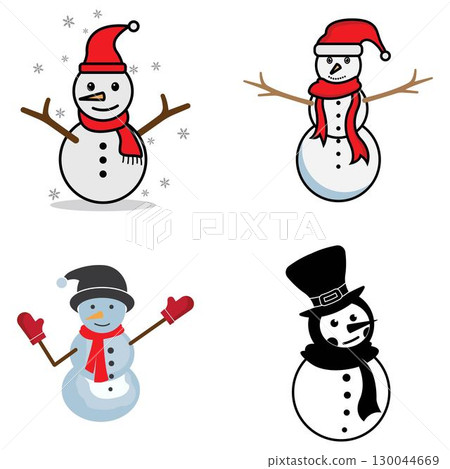 Snowman logo vector illustration design Snowman logo vector illustration design 130044669