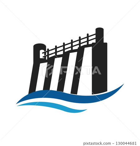 Water dam logo icon,illustration design 130044681
